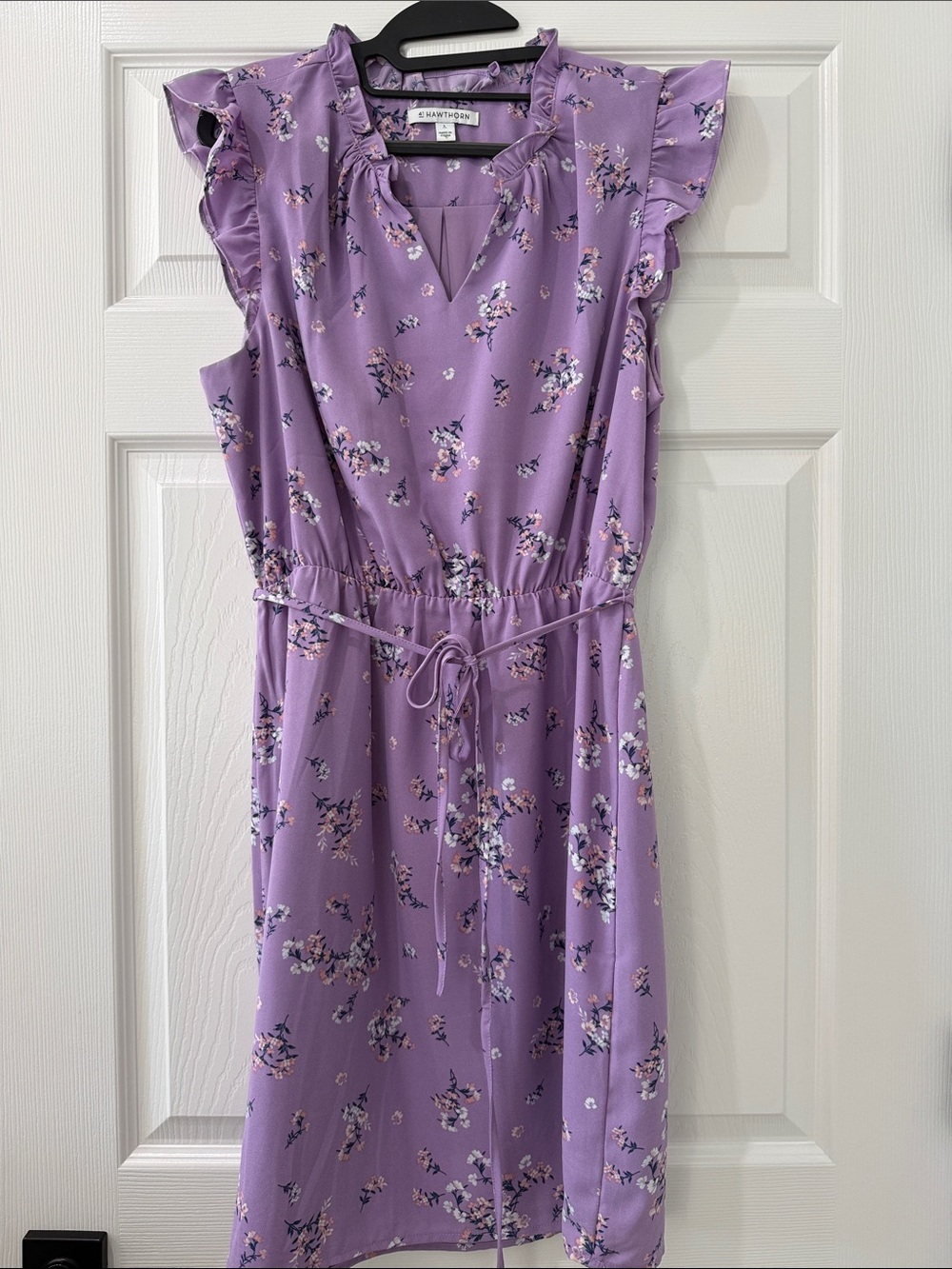 41 Hawthorn Lavender Floral Ruffle Sleeve Dress